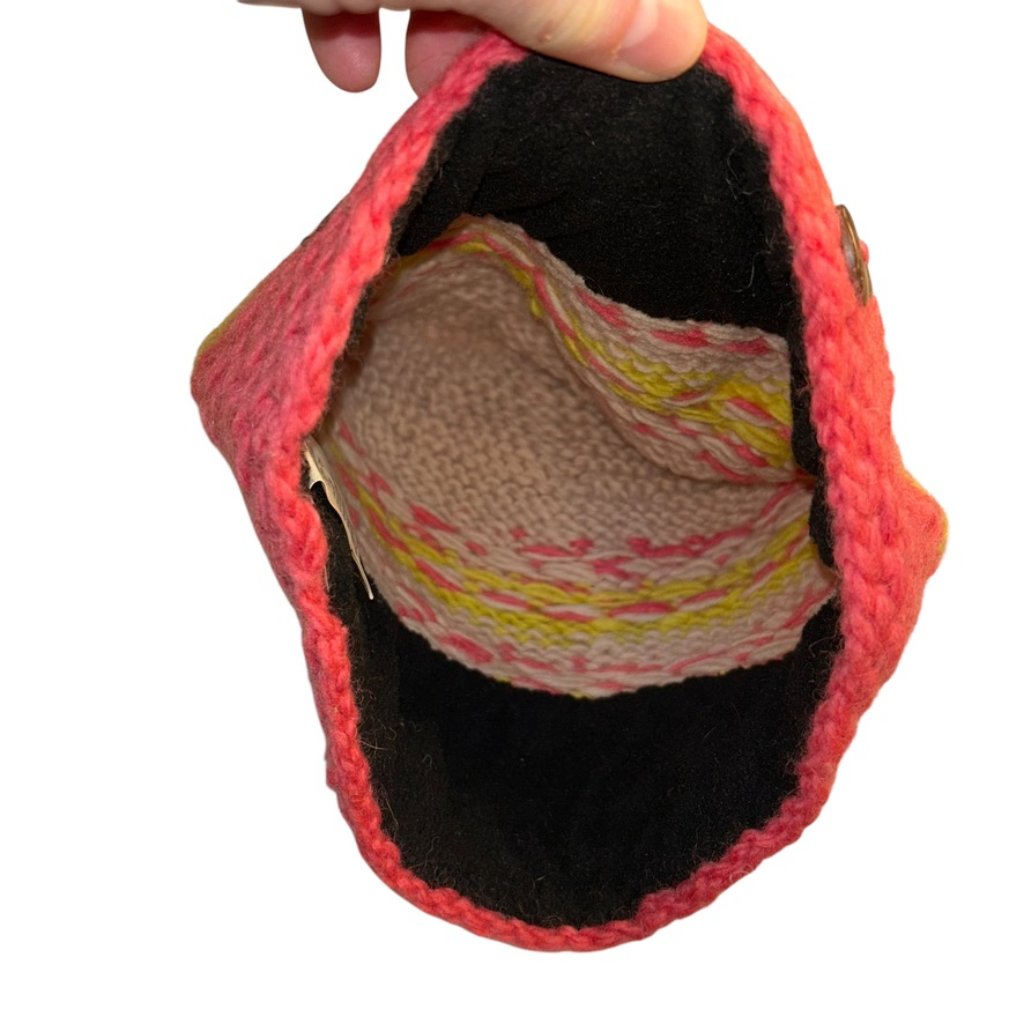 Turtle Fur Pink Salmon Yellow Fair Ilse Fleece Lined Wool Knit Cap Hat S — image 3 of 5